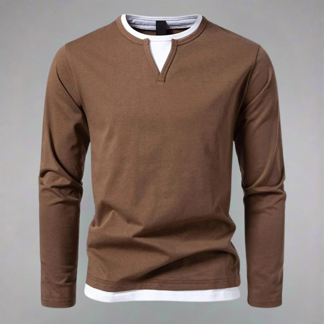 BelleYork |  Long-sleeved T-shirt with V-neck