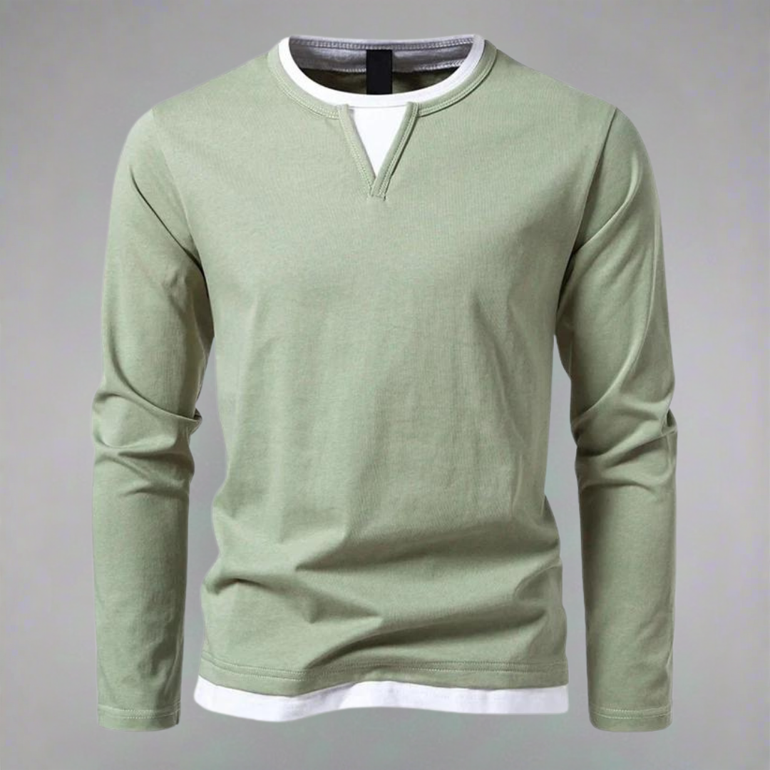 BelleYork |  Long-sleeved T-shirt with V-neck