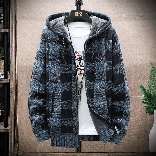 Londelle | Plaid Wool Hooded Cardigan