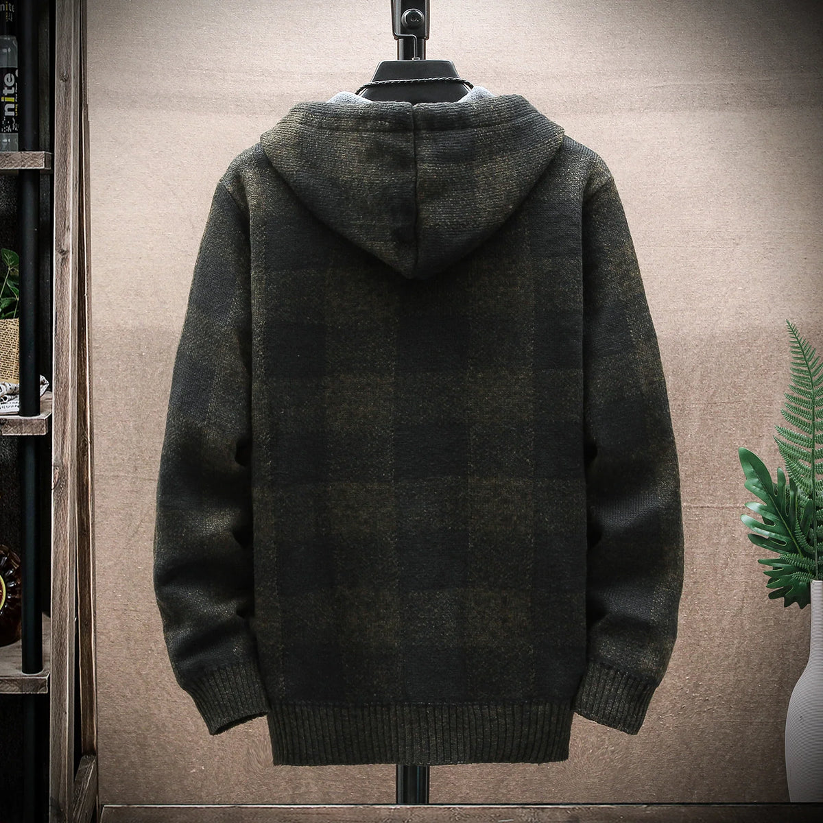 Londelle | Plaid Wool Hooded Cardigan