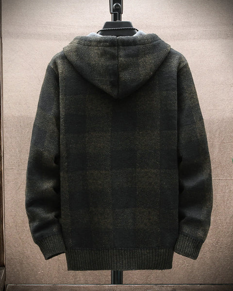 Londelle | Plaid Wool Hooded Cardigan