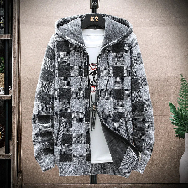 Londelle | Plaid Wool Hooded Cardigan