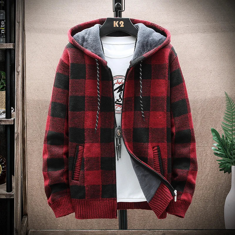 Londelle | Plaid Wool Hooded Cardigan