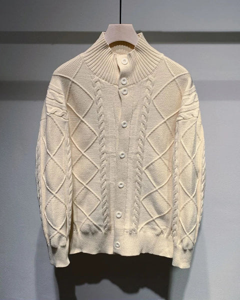 Londelle | Men’s High-Neck Buttoned Knitted Cardigan