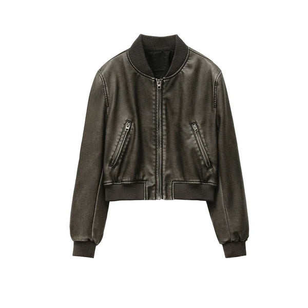 Londelle | Leather Bomber Jacket