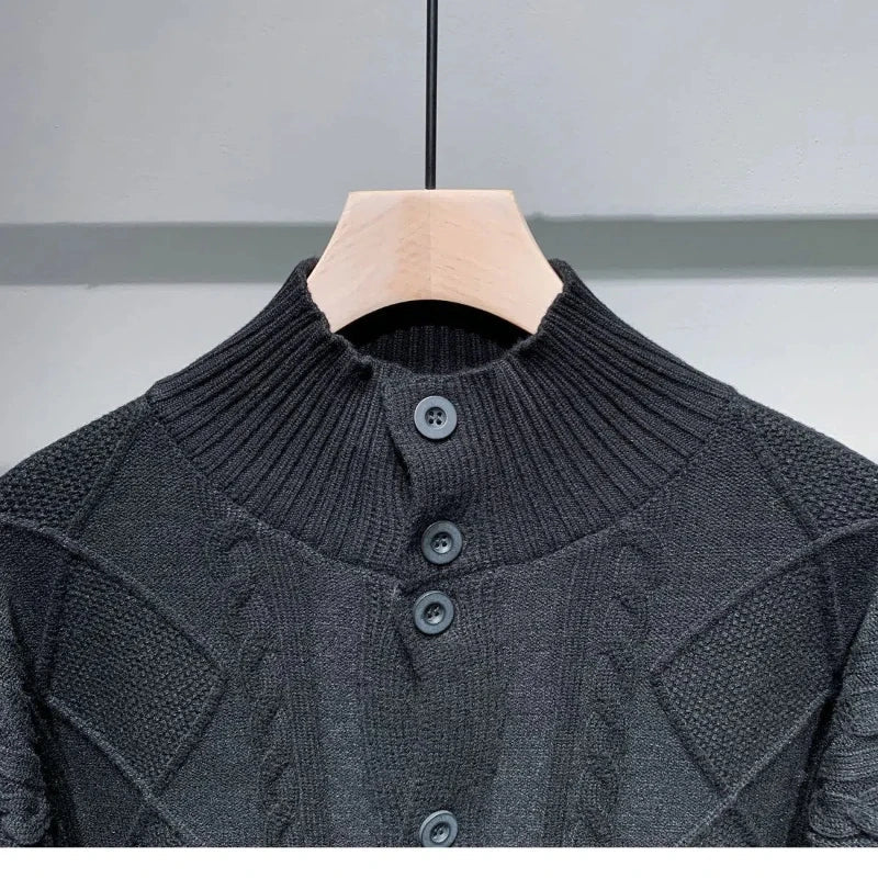 Londelle | Men’s High-Neck Buttoned Knitted Cardigan