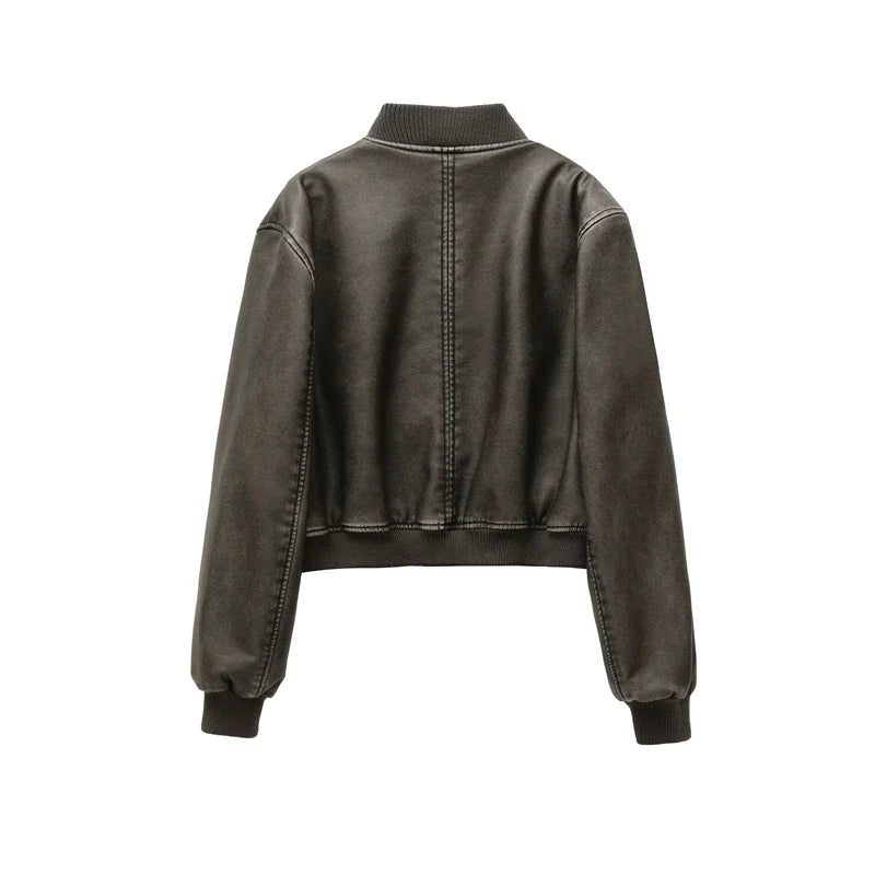 Londelle | Leather Bomber Jacket